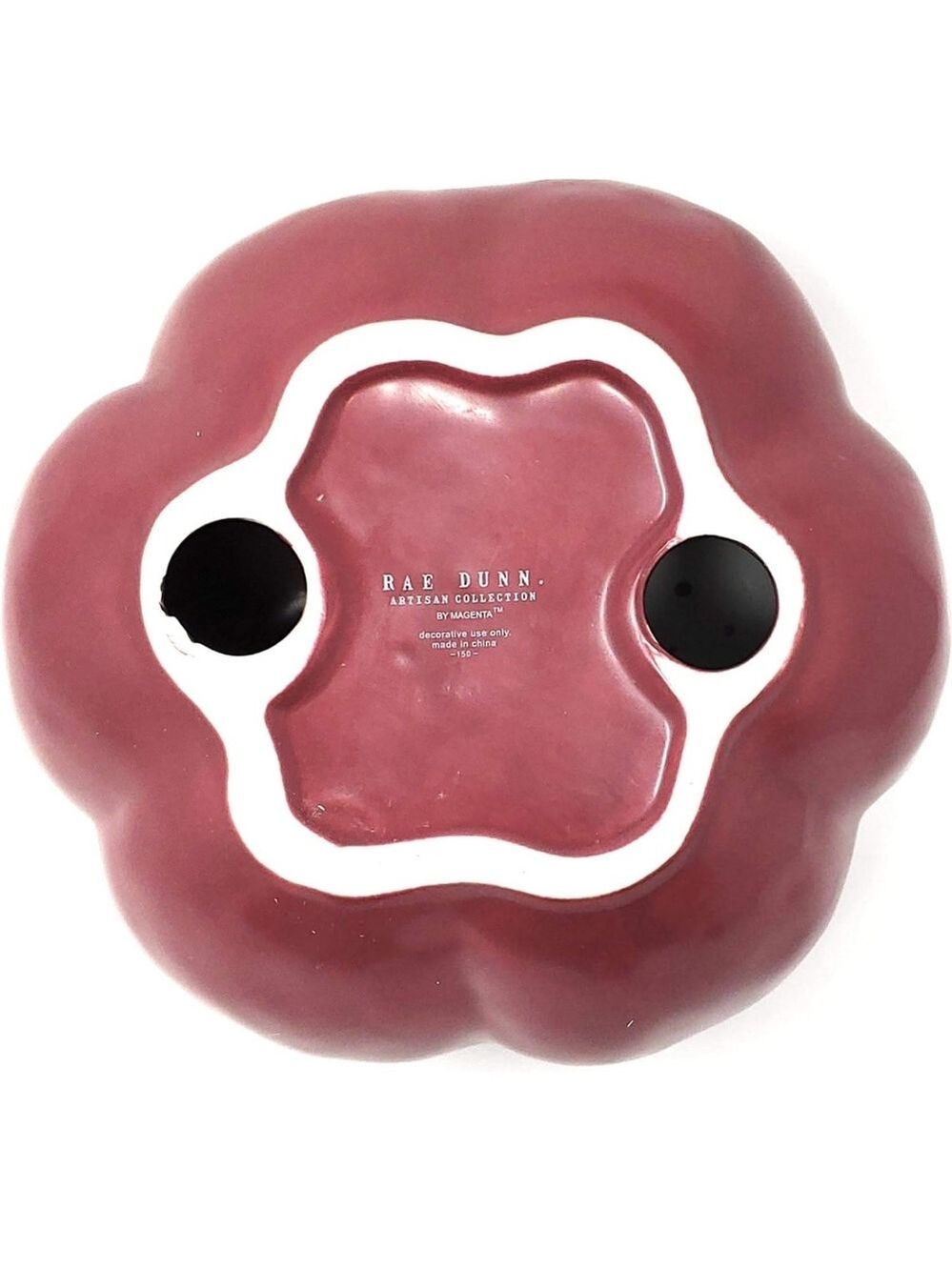RAE DUNN CERAMIC GATHER PUMPKIN MAGENTA COLLECTION IN BURGUNDY NEW! - Picture 4 of 5